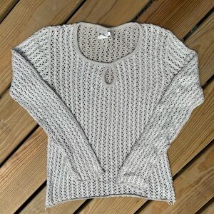 TWH by Anthropologie cream knit sweater long sleeve